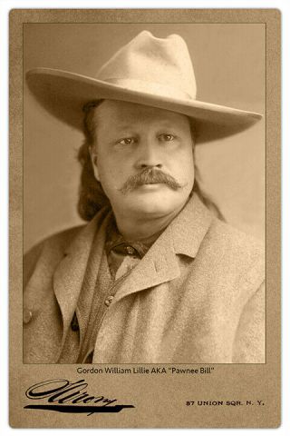 Pawnee Bill Old West Showman Legend Vintage Mora Photo Cabinet Card Rp