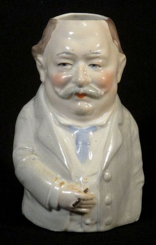 1908 1912 Scarce President William Howard Taft Souvenir Figural Toby Mug Cup Jug