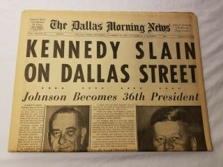 Dallas Morning News November 23,  1963 John F.  Kennedy Assassination,