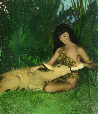 Bunny Yeager Estate 1954 Bettie Page Photograph Hand Tinted Color Proof Photo NR 2