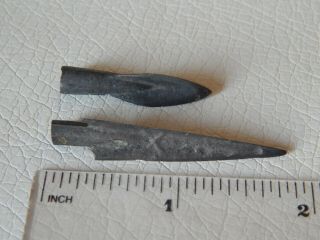 Ancient Bronze Arrowheads 7 - 3 Century Bc.  2 Psc