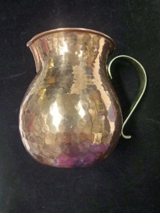 Vintage Hand Hammered Copper Pitcher A Teleflora Gift Made In India 2