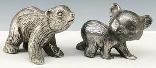 Pewter Figurines Black Bear Grizzly Bear Brown Bear Cubs Forest Miniature Crafts