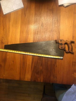 Antique Henry Disston & Sons 26” Saw Straight And Sharp