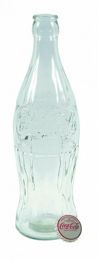 Coca - Cola Glass Contour Bottle Bank With Metal Cap