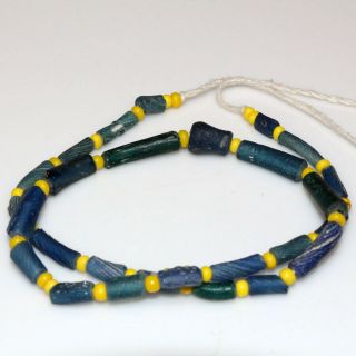 Stunning Egyptian Green And Yellow Stones Necklace Circa 100 Bc - Ad