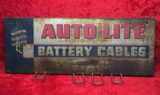 Vintage Metal Auto - Lite Battery Cables Display Rack Sign Life Line Of Your Car