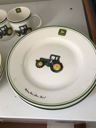 John Deere Dinnerware Set By Gibson Plates Bowls 3 And Mugs