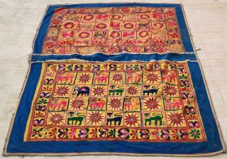 71 " X 57 " Handmade Embroidery Old Tribal Ethnic Wall Hanging Decor Tapestry