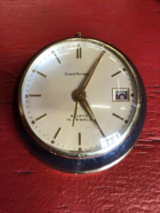 Vintage Girard Perregaux 8 - Day 15J 15 Jewel Alarm Clock Swiss Made 2
