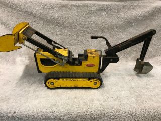 Vintage Tonka Yellow Metal Trencher Bulldozer Backhoe Construction Truck Toy (t6
