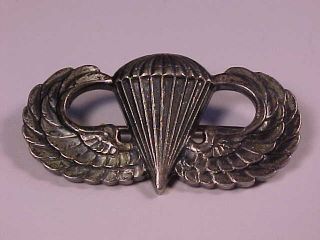 Ww2 Sterling Silver Us Army Airborne Jump Wing Pin Parachute Qualification Badge