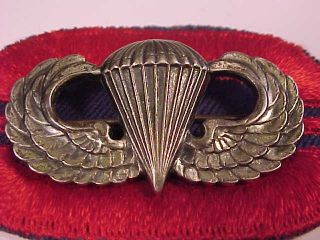 WW2 Sterling Silver US Army Airborne Jump Wing Pin Parachute Qualification Badge 3