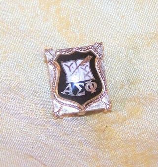 Vintage Alpha Sigma Phi Fraternity 10k Gold Member Pin / Badge 1939 Ae Chap Old