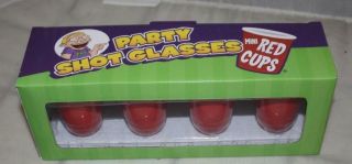 Party Shot Glasses 4 Mini Red Solo Cups Ceramic Brand