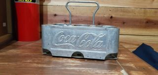Vintage 1950s Aluminum Drink Coca Cola Coke 6 Pack Soda Bottle Carrier Indent