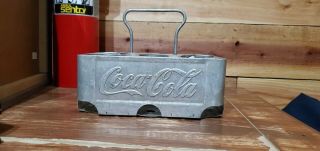 VINTAGE 1950s ALUMINUM DRINK COCA COLA COKE 6 PACK SODA BOTTLE CARRIER INDENT 3