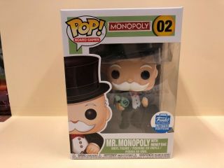 Funko Pop Board Games Mr.  Monopoly With Money Bag 2 Funko Limited Edition