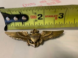 Vintage Wwii Era Us Navy Pilot Wings Amico 10k Gold Filled