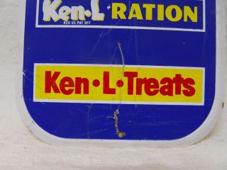 Vintage We Sell Ken - L Ration Dog Food Curved Metal Advertising Door Push Sign 2