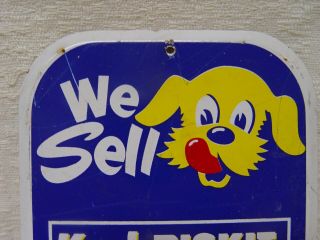Vintage We Sell Ken - L Ration Dog Food Curved Metal Advertising Door Push Sign 3