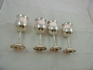 Kirk Silverplate Spain Wine Water Goblet Set Of 4 7 "