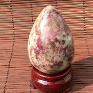 137g Natural Red Tourmaline Quartz Crystal Polished Egg Specimen C500