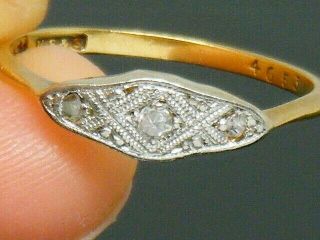 18ct Gold 18k Gold Diamond Art Deco Ring Size L