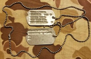 Wwii Us Dog Tag Set Charles Drake Castle Pa 1942 And 1944 Dates Army