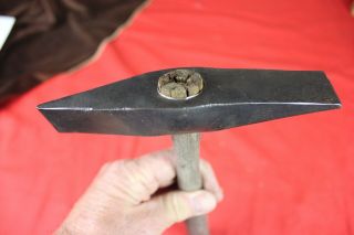 Vintage 1 Lb 4 Oz Cross Peen Concave Hammer 6 1/4 " Long,  1 " Edges