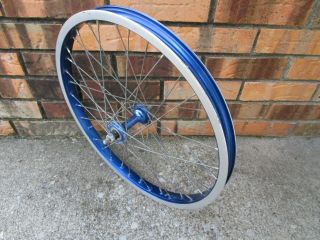 Vintage Araya Wheel Maillard Hub 20 X 1.  75 Blue Anodized Rim Old School Bmx