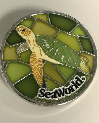 Seaworld Pin — Retired Stained Glass Sea Turtle