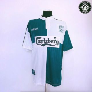 Liverpool Vintage Adidas Away Football Shirt 1995/96 (xl) Fowler Rush Era