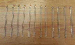 Set Of 12 Vintage Glass Cocktail Mixing Stir Swizzle Stick Rods
