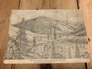 California 1850s Gold Rush Newspaper Clipping Advertising Downieviile Yuba River