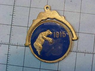 Enamel Ppie 1915 Panama - Pacific Expo Souvenir Watch Fob Spinner Bears
