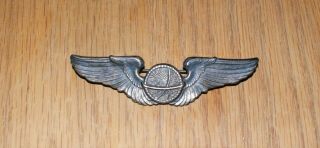WW2 US Army Air Force Military Full Size Navigator Pilot Sterling Silver Wing 2