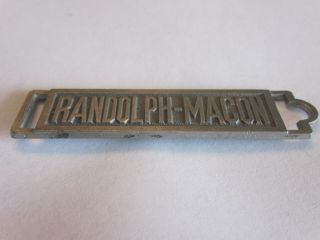 1920 Randolph - Macon College Military Metal Belt Buckle by the M.  C.  LILLEY Co. 3