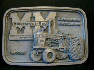 Minneapolis Moline G1000 Vista Diesel Tractor Pewter Belt Buckle Mm Spec Cast