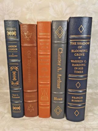 Easton Press Books 5 Volumes Of Library Of The Presidents Series Leather Bound