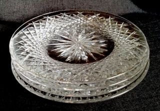 Vintage Set Of 4 Waterford Crystal 8 " Deep Cut Alana Saled Plates