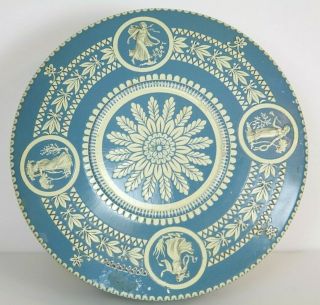 Vintage Holland Metal Enamel Tin Blue And White Color Layered Floral Women