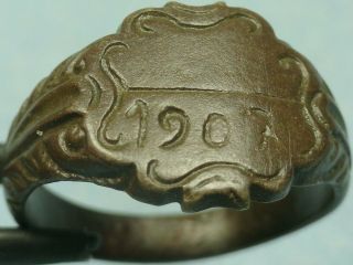 20th C.  Bronze Ring,  " 1907 "