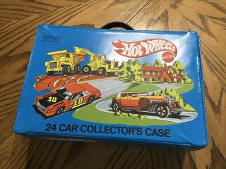Vintage 1980 Hot Wheels 24 Car Collectors Case With 24 Diecast Cars
