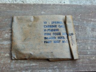 M1 Carbine Disconnector 9 Spring Pouch Inland Wwii Made Has 10 Springs