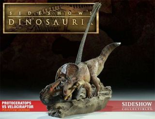 Sideshow Dinosauria Protoceratops Vs Velociraptor Diorama Le Numbered 029/200