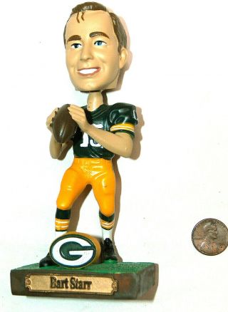 Green Bay Packers Legends Of Lambeau 15 Bart Starr 5 " Resin Figure Bobble - Head