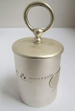 Rare English Antique Victorian 1898 Solid Sterling Silver Table Vesta Box