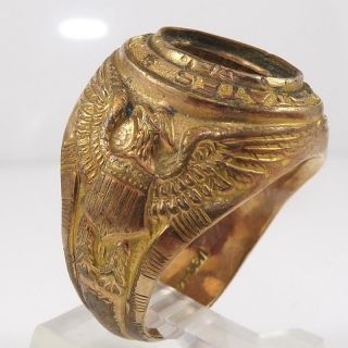 Vintage Wwii 14k Gold Plated United States Army Ring Size 10 Qxl9