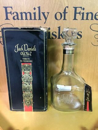 Jack Daniels Tribute To Tennessee 1.  75l Decanter,  Box & Hang Booklet 1982